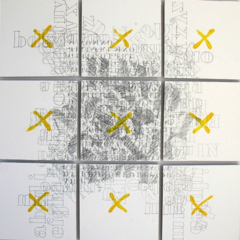 Consonant Mess, 2010. Acrylic and graphite on drywall.