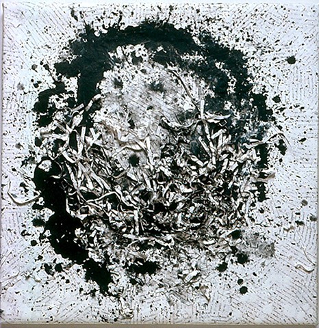 Diffuse, 2004. Acrylic and paper on canvas.