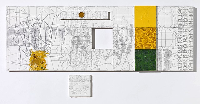 Yellow Capped. 2014. Acrylic and graphite on drywall.