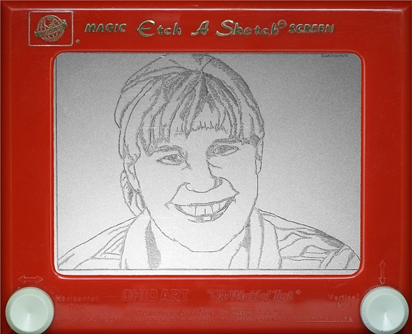 Janna Roberts Portrait Etch A Sketch Art by David Roberts