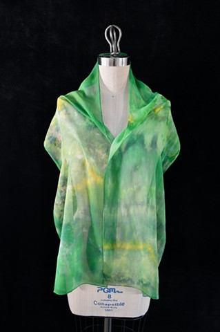 Chiffon Scarf 19-Green & Yellow