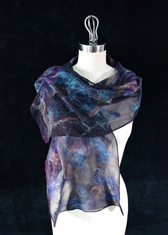 Purple Nuno Felt Sparkly Scarf (SOLD)