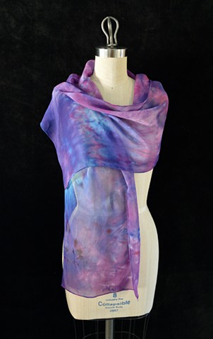 Chiffon Scarf 15-Purple, Pink, & Turquoise