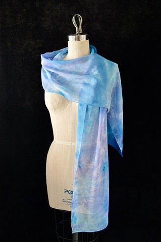 Chiffon Scarf 6-Light Blue & Pink