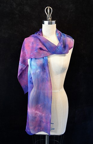 Chiffon Scarf 1-Purple, Pink, & Blue