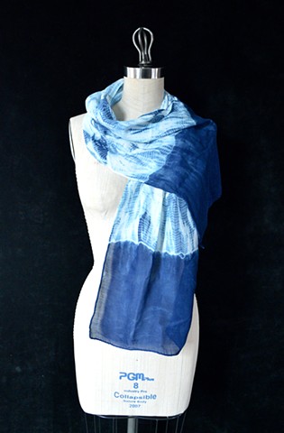 Indigo Dye Scarf-Shibori Middle