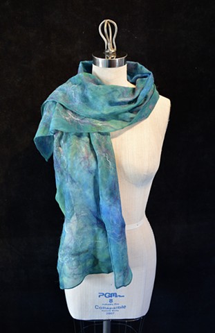 Green & Purple Sparkly Nuno Scarf