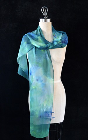 Chiffon Scarf 2-Blue & Green