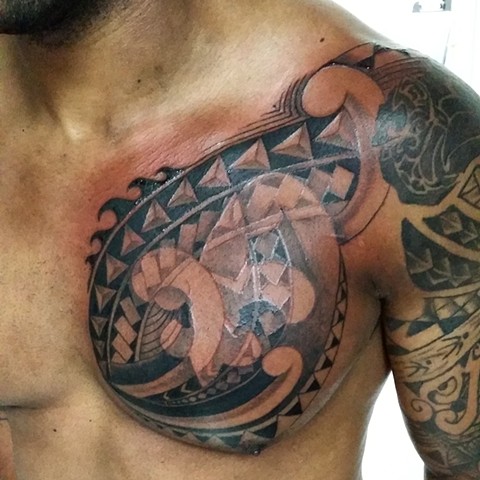 polynesian tribal tattoo abstract tribal island tattoo fleur de lis by P