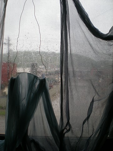 View from the window; while drying hand-dyed silk