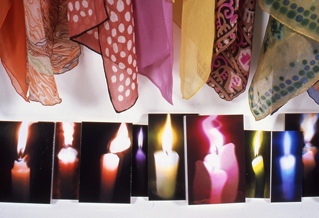 Scarves/Candles; extreme detail