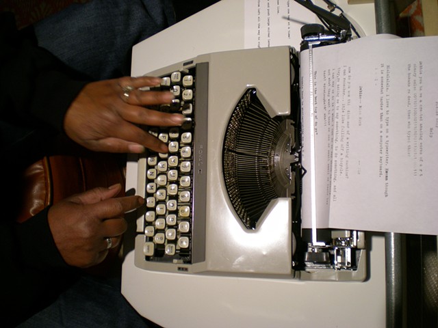 Typewriter; Denise's hands