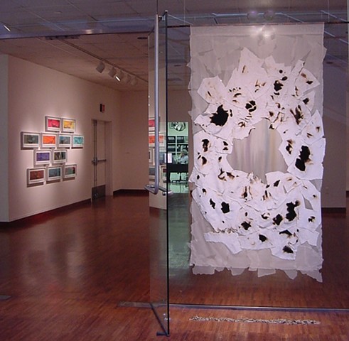 Installation: Burned Mandala, Waterbowls; Weston Art Gallery solo exhibition