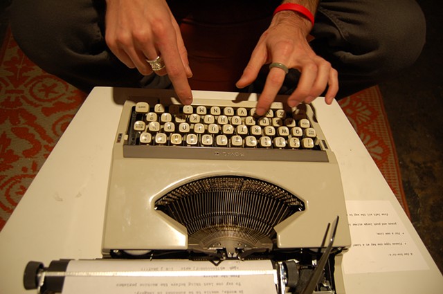Typewriter; Max's hands