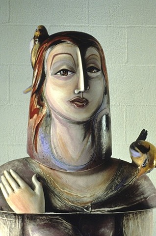 "Woman With Birds" Detail
