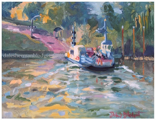 Candy Ferry Oregon River painting