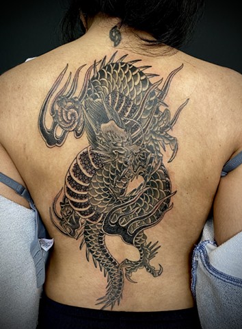 Dragon full back tattoo