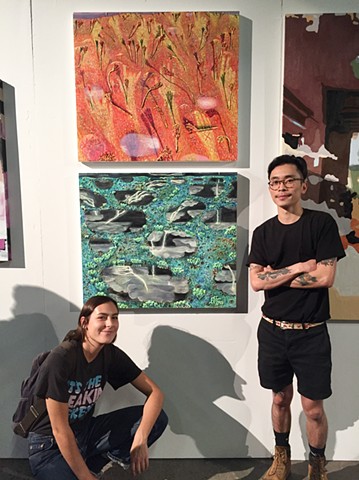 Curator David Wang with my pieces at Independent Art Book Fair. Brooklyn, NY. 2018