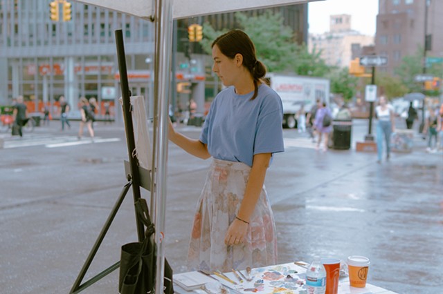 Painting in NYC with the Adventure Painters. Offsite Armory Show. Photo by Leticia Ferraz.