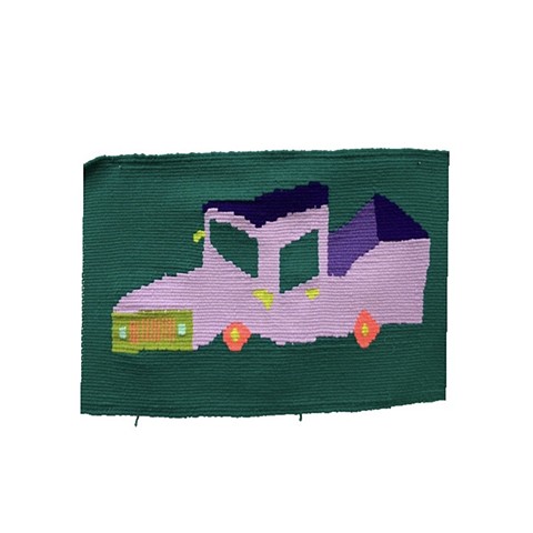 hand woven purple pick up truck tapestry 