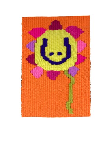 sunflower weaving tapestry smiley