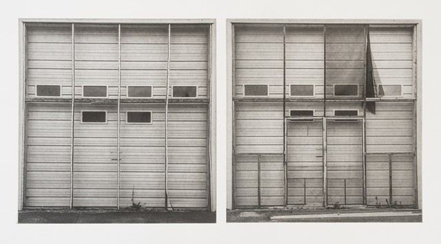 Polymer photogravure print "Garage Door Screens" by John Pearson