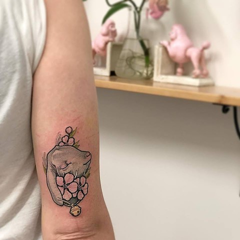 Samantha Sirianni. Lamb Tattoo. By Artist Samantha. La Flor Sagrada Tattoo. Melbourne. Australia