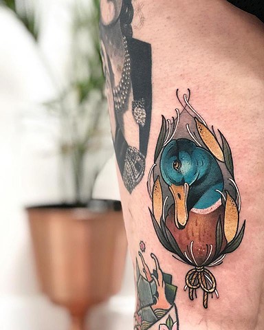 Samantha Sirianni. Duck Tattoo. By Artist Samantha. La Flor Sagrada Tattoo. Melbourne. Australia