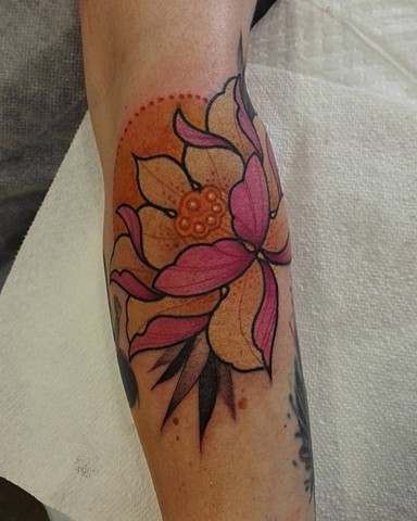 Lotus flower tattoo by Samantha Sirianni. La Flor Sagrada Tattoo, Melbourne, Australia. 