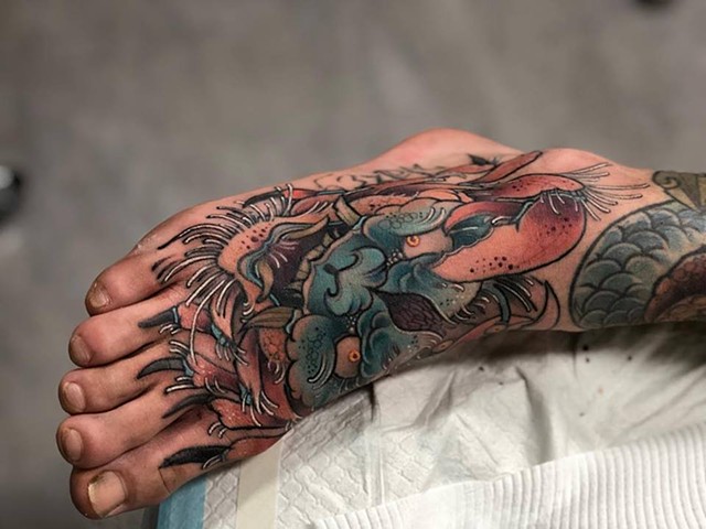 Samantha Sirianni.Crab foot Tattoo. By Artist Samantha. La Flor Sagrada Tattoo. Melbourne. Australia