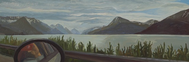 landscape, Alaska, Turnagain Arm, Seward highway, misty, Alpenglow, Portage