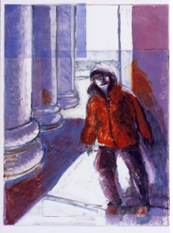 monotype print, multiple images, figurative, narrative