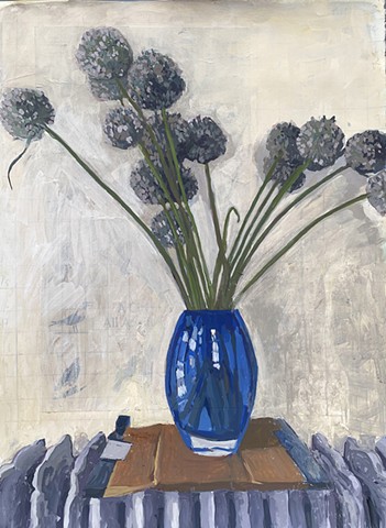Allium and Blue vase