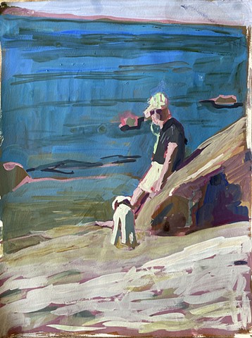 Ann and Tosh on the Sound Shore Beach