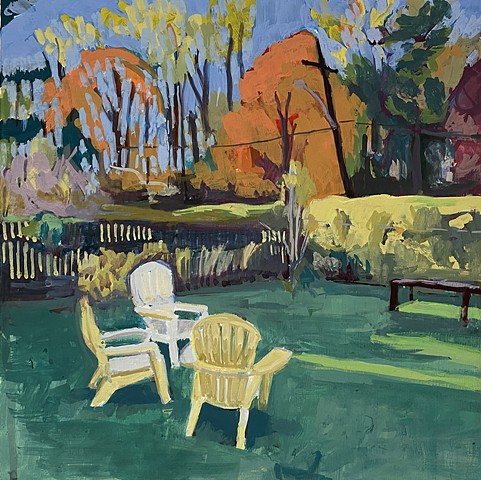 Autumn Yard with Chairs
