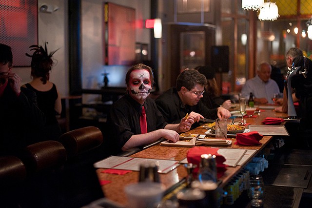 zombie having dinner, 10-28-12