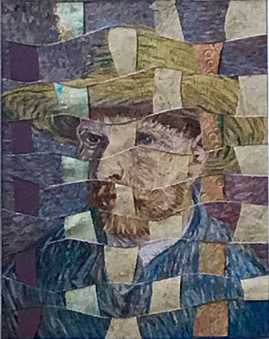 Van Gogh Self Portrait with Paper Weaving