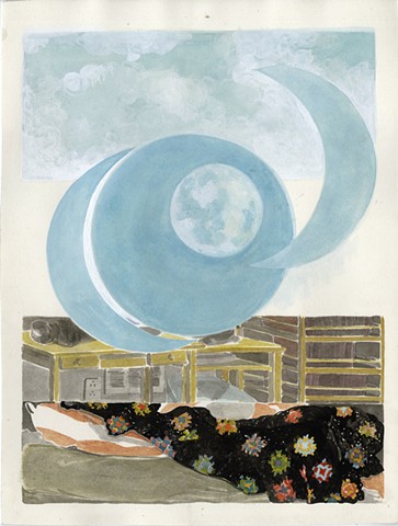 Moon in daytime, home at night