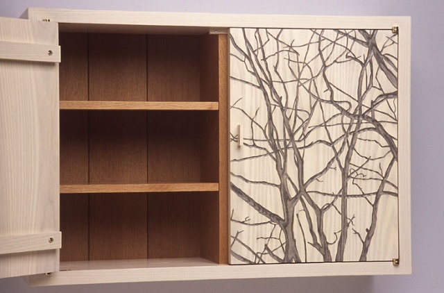 Wall Cabinet with Tree Silhouette
