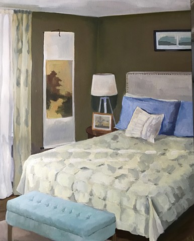Depiction of bedroom by Kate Harr