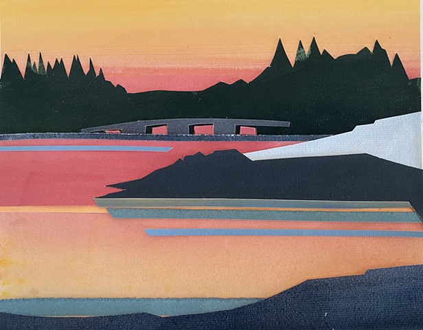 Winter Sunset, Indian River, ME