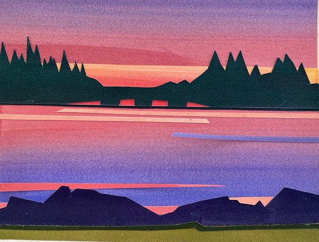 Crowley Island Bridge Sunset, Addison, ME