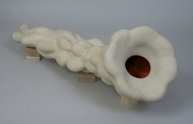 biomorphic ceramic sculpture by artist Jeff Krueger