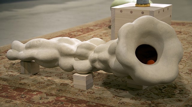 biomorphic ceramic sculpture by artist Jeff Krueger