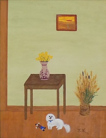 A still life with dog by John Kaufmann