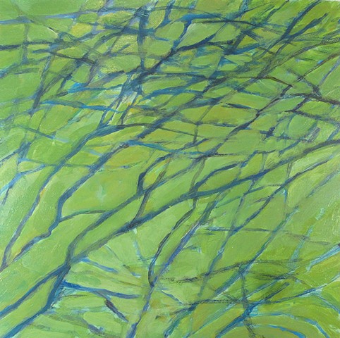 Maple Branches acrylic wall decor abstract branches landscape painting green