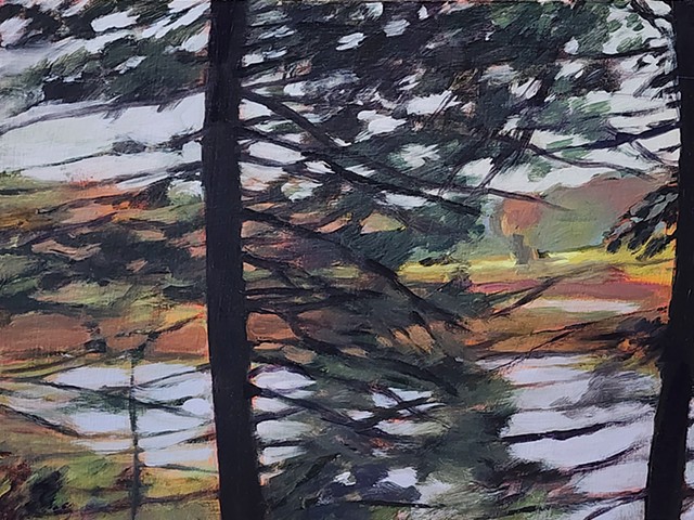 Dusk, Pond View Through Trees (*Sold)