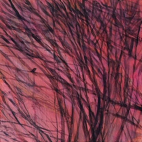 Lone Bird in Sunset Branches (*Sold)