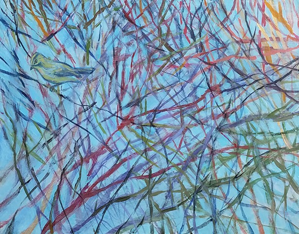 Bird in Colorful Branches (*Sold)