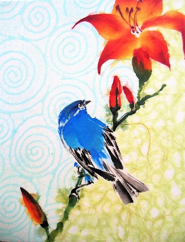 Bluebird & Daylily